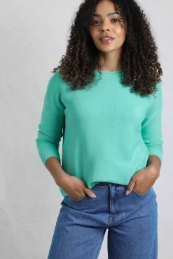 Weird Fish Jumpers & Cardigans|Knitwear|Dalla Knitted Crew Neck Jumper Aqua Marine
