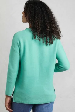 Weird Fish Jumpers & Cardigans|Knitwear|Dalla Knitted Crew Neck Jumper Aqua Marine
