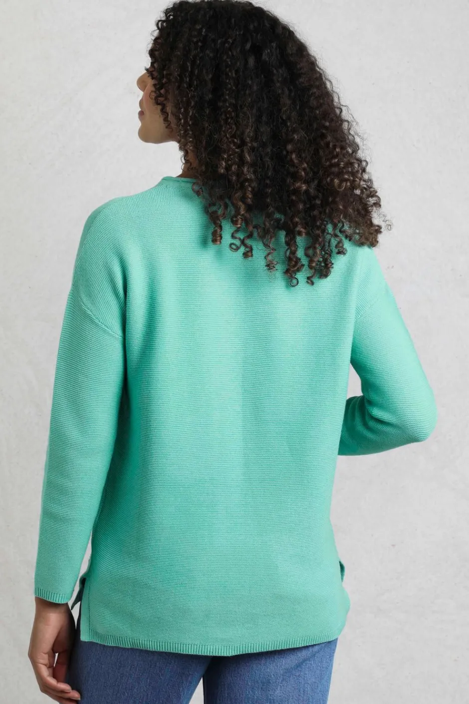 Weird Fish Jumpers & Cardigans|Knitwear|Dalla Knitted Crew Neck Jumper Aqua Marine