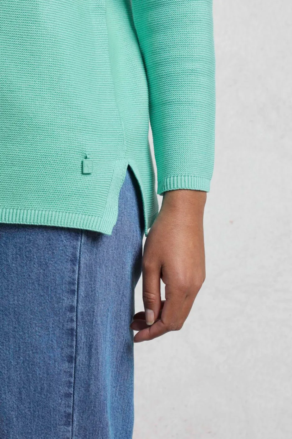 Weird Fish Jumpers & Cardigans|Knitwear|Dalla Knitted Crew Neck Jumper Aqua Marine