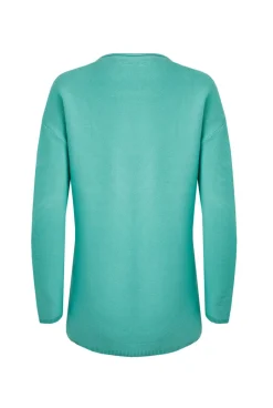 Weird Fish Jumpers & Cardigans|Knitwear|Dalla Knitted Crew Neck Jumper Aqua Marine