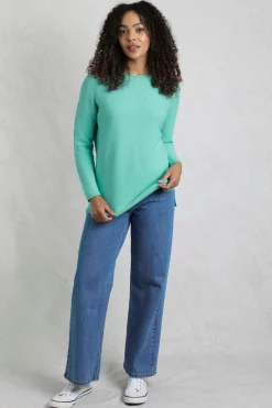 Weird Fish Jumpers & Cardigans|Knitwear|Dalla Knitted Crew Neck Jumper Aqua Marine