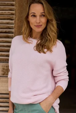 Weird Fish Jumpers & Cardigans|Knitwear|Dalla Knitted Crew Neck Jumper Pink