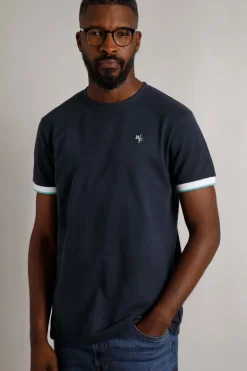 Weird Fish T-Shirts|Danville Organic Cotton Pique T-Shirt Navy