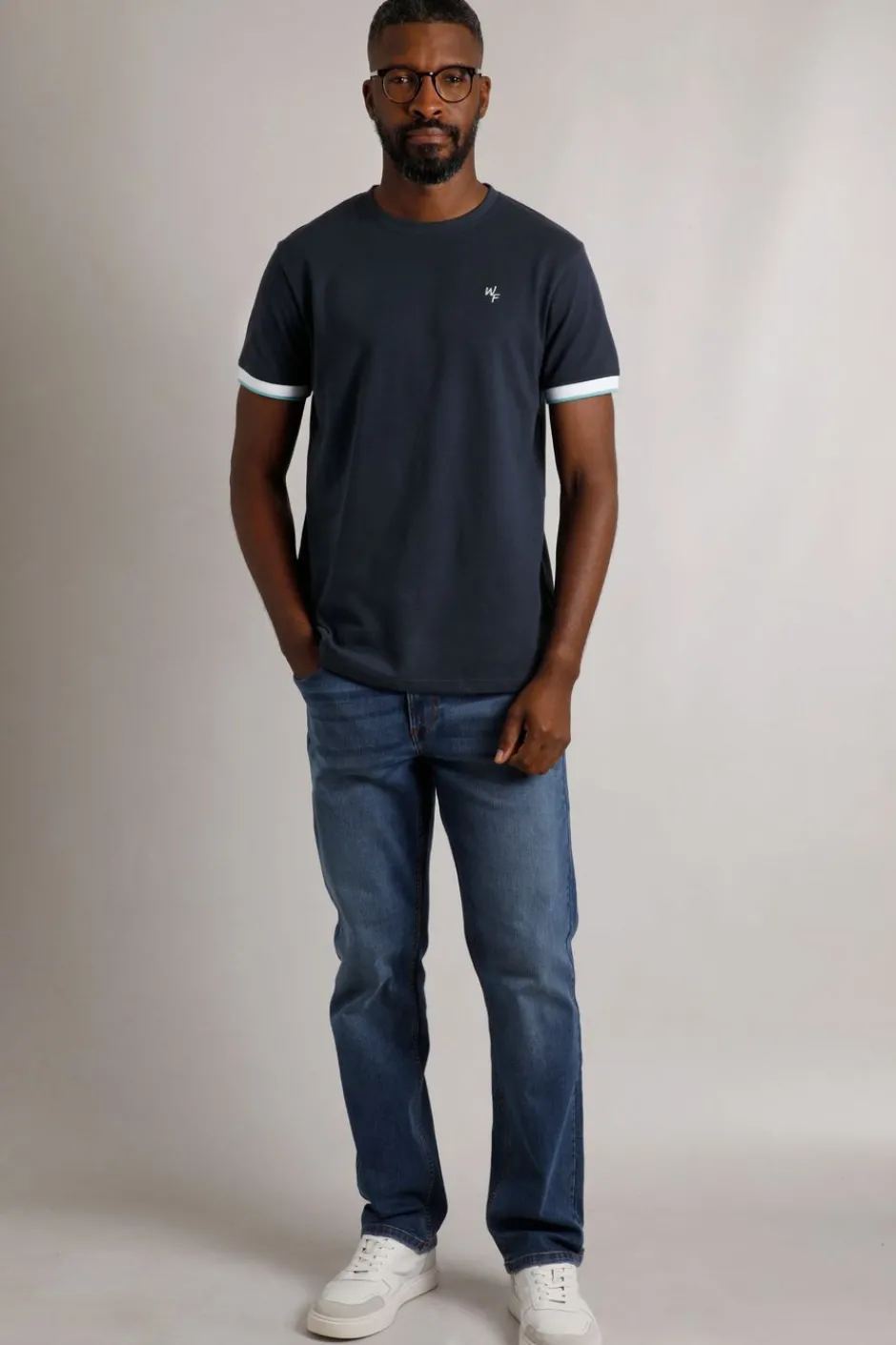 Weird Fish T-Shirts|Danville Organic Cotton Pique T-Shirt Navy