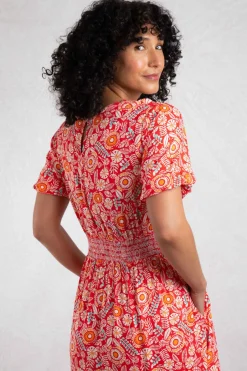 Weird Fish Dresses|Dilsha LivaEco™ Printed Viscose Midi Dress Tango Red