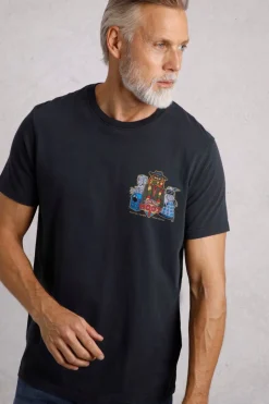 Weird Fish T-Shirts|Doctor Hoot RSPB Charity Back Print Artist T-Shirt Navy