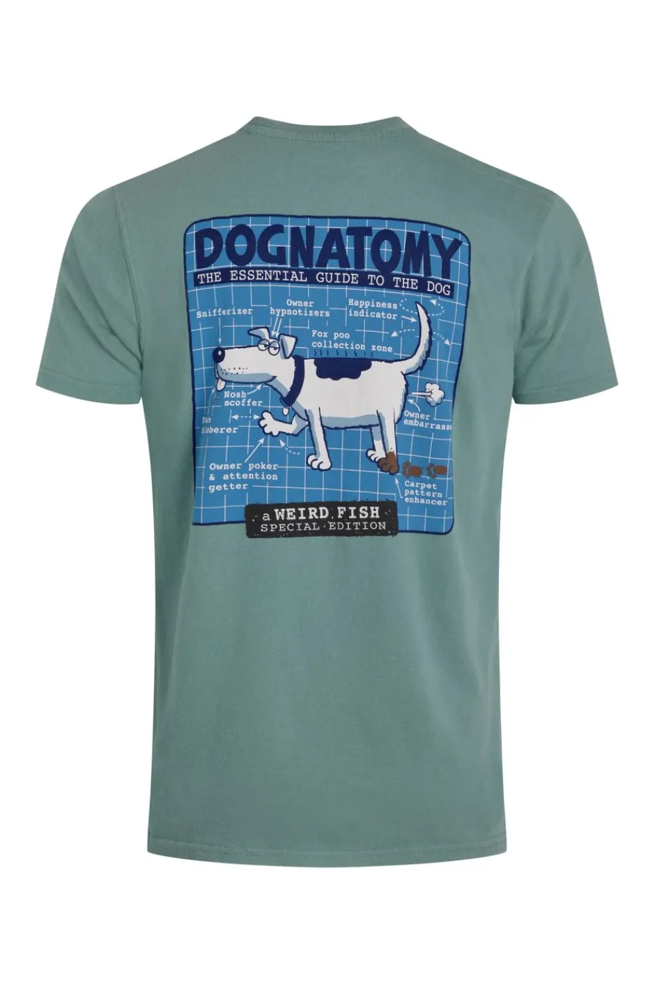 Weird Fish T-Shirts|Dognatomy Back Print Artist T-Shirt Mineral Blue