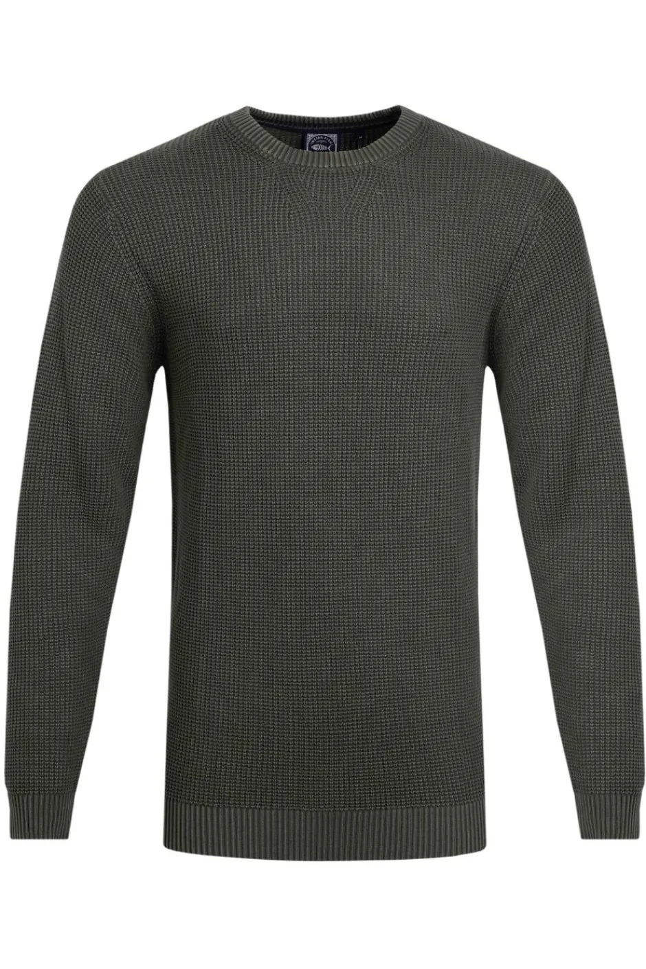 Weird Fish Jumpers & Knitwear|Easton Waffle Crew Neck Jumper Fir Green