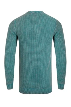 Weird Fish Jumpers & Knitwear|Easton Waffle Crew Neck Jumper Ensign Blue