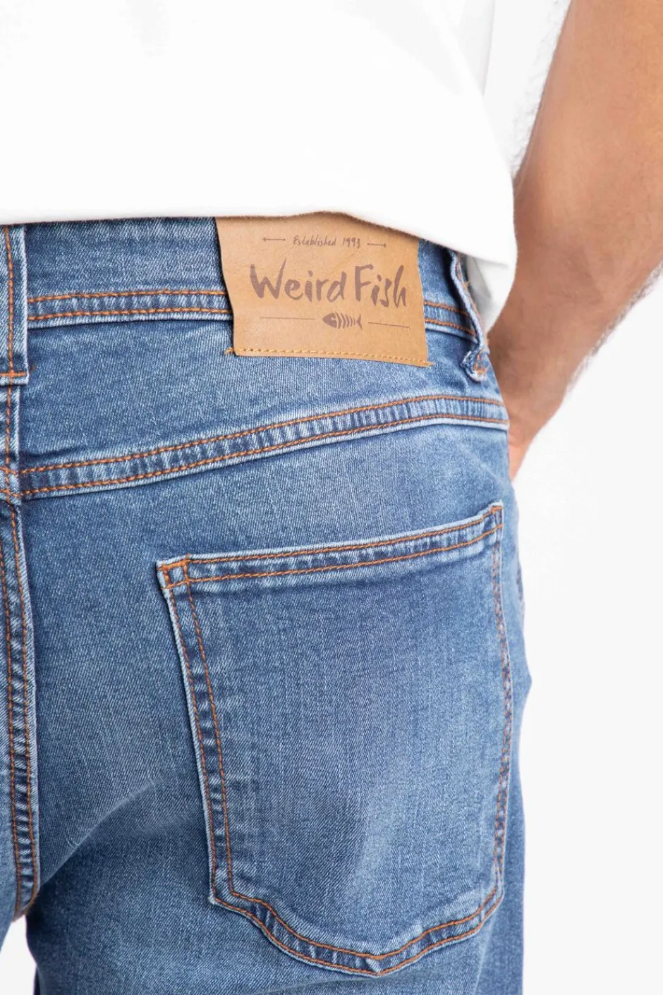 Weird Fish Trousers & Jeans|Eddie Straight Leg Denim Jeans Indigo