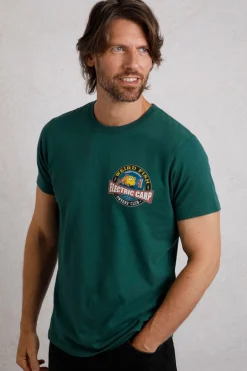Weird Fish T-Shirts|Electric Carp Back Print Artist T-Shirt Forest Green