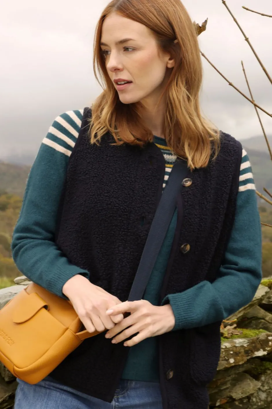 Weird Fish Fleece|Jumpers & Cardigans|Emille Fleece Waistcoat Navy