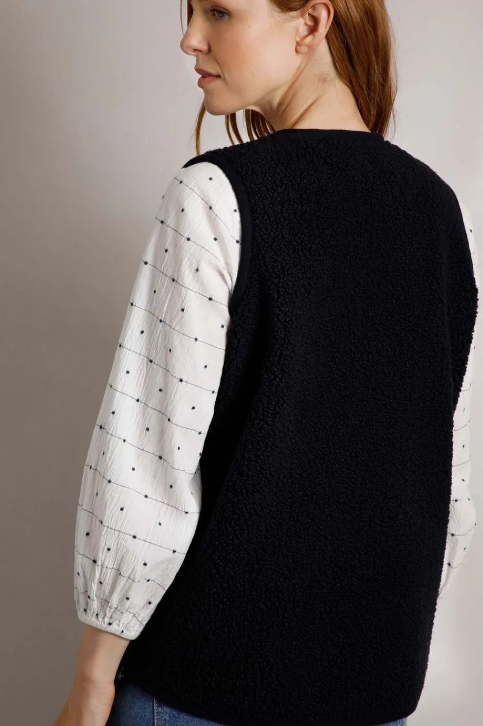 Weird Fish Fleece|Jumpers & Cardigans|Emille Fleece Waistcoat Navy