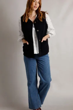 Weird Fish Fleece|Jumpers & Cardigans|Emille Fleece Waistcoat Navy