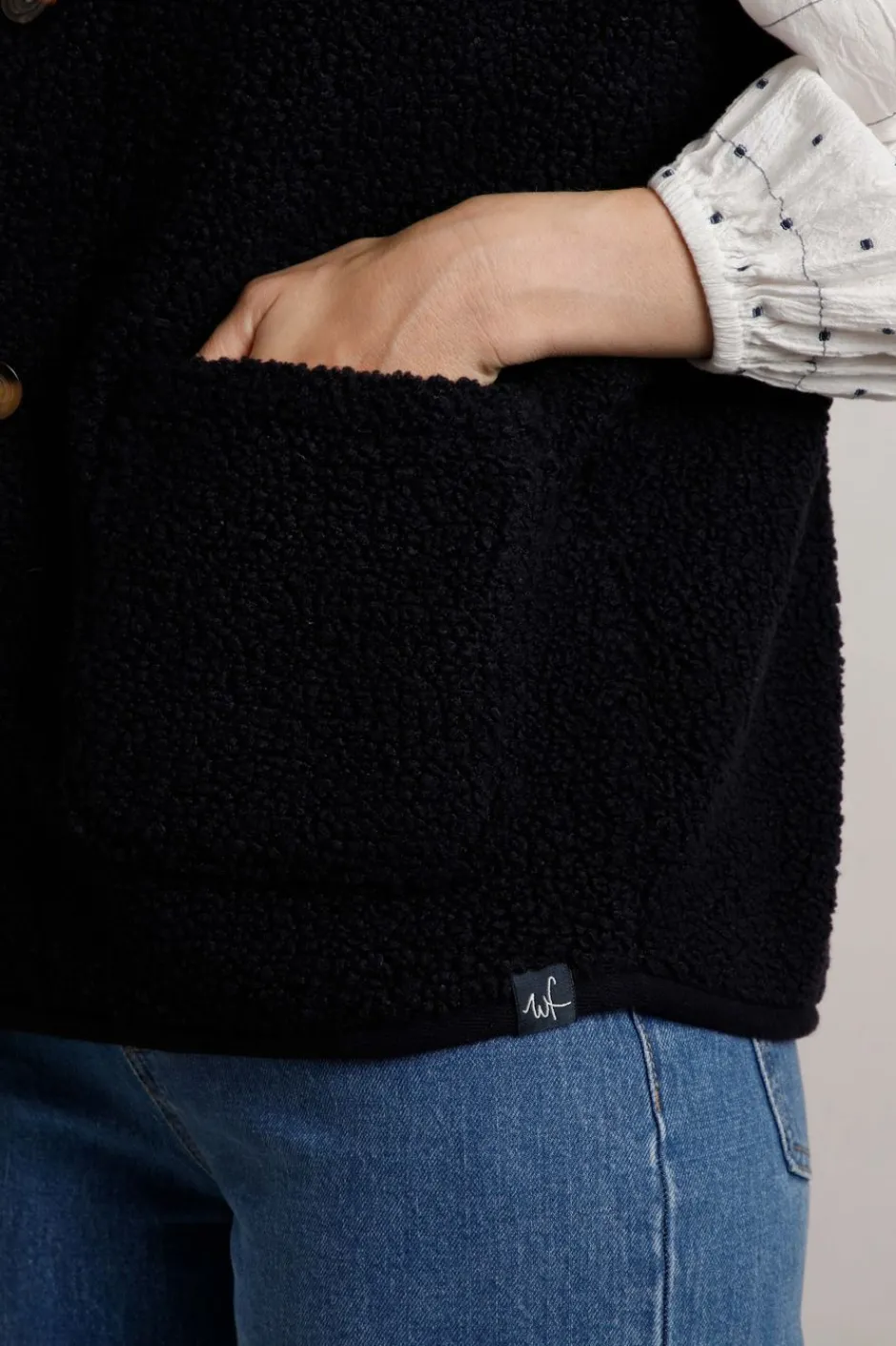 Weird Fish Fleece|Jumpers & Cardigans|Emille Fleece Waistcoat Navy