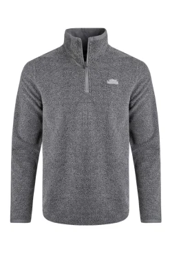 Weird Fish Fleece|Errill Eco 1/4 Zip Textured Fleece Frost Grey