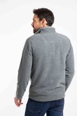 Weird Fish Fleece|Errill Eco 1/4 Zip Textured Fleece Frost Grey