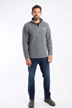 Weird Fish Fleece|Errill Eco 1/4 Zip Textured Fleece Frost Grey