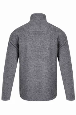 Weird Fish Fleece|Errill Eco 1/4 Zip Textured Fleece Frost Grey