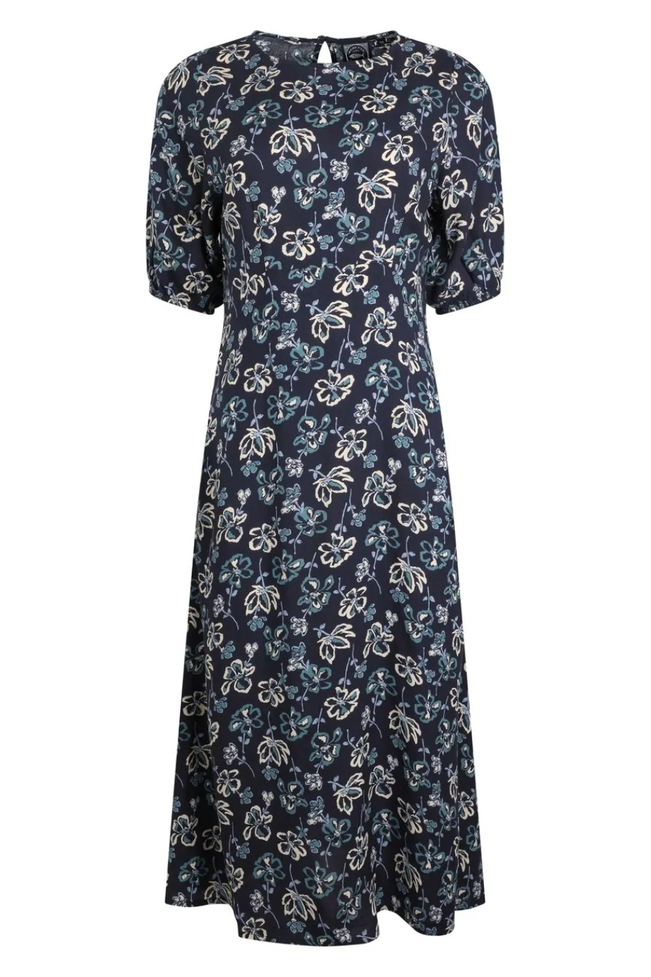 Weird Fish Dresses|Everly LivaEco™ Printed Viscose Dress Black Iris