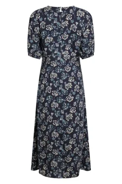 Weird Fish Dresses|Everly LivaEco™ Printed Viscose Dress Black Iris