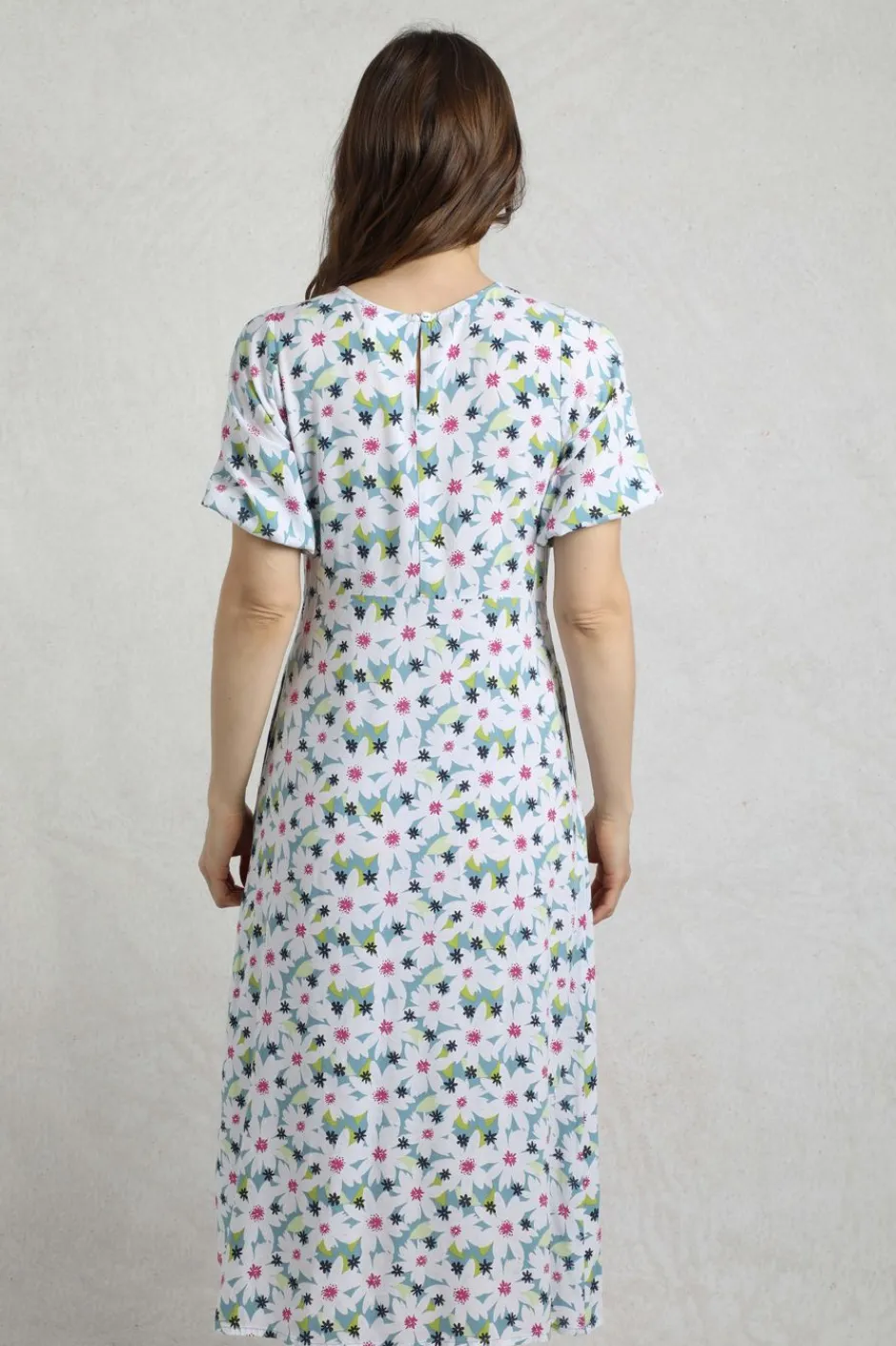 Weird Fish Dresses|Everly LivaEco™ Printed Viscose Dress Washed Blue