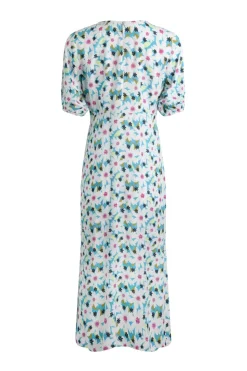Weird Fish Dresses|Everly LivaEco™ Printed Viscose Dress Washed Blue