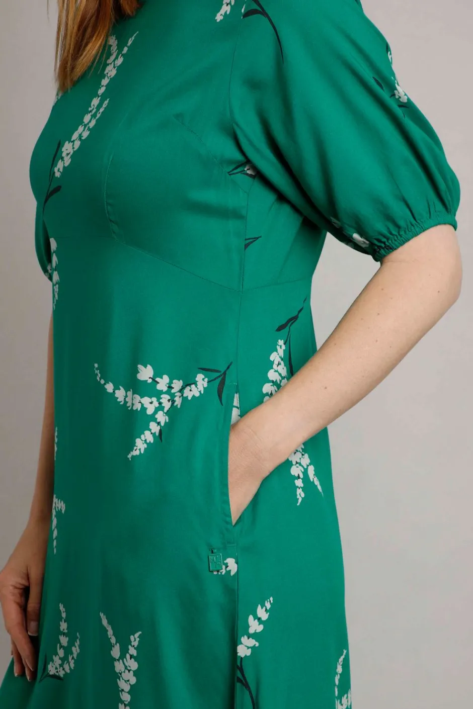 Weird Fish Dresses|Everly LivaEco™ Printed Viscose Dress Evergreen