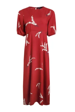 Weird Fish Dresses|Everly LivaEco™ Printed Viscose Dress Red