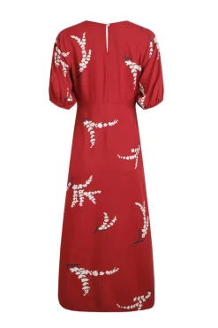 Weird Fish Dresses|Everly LivaEco™ Printed Viscose Dress Red