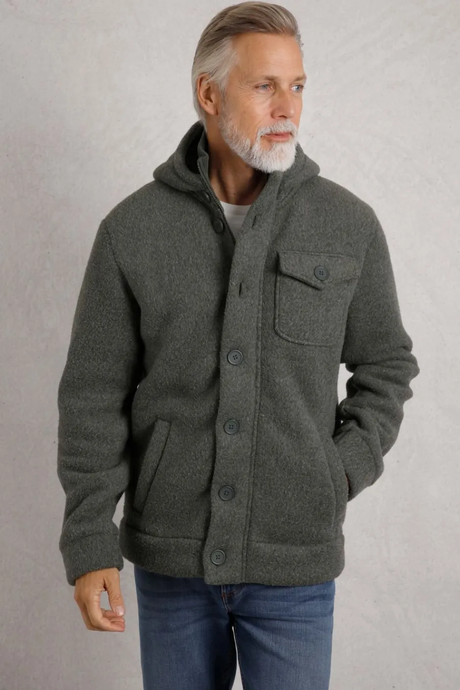 Weird Fish Fleece|Coats, Jackets And Gilets|Fairfield Button Front Fleece Jacket Fir Green