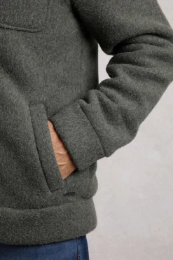 Weird Fish Fleece|Coats, Jackets And Gilets|Fairfield Button Front Fleece Jacket Fir Green