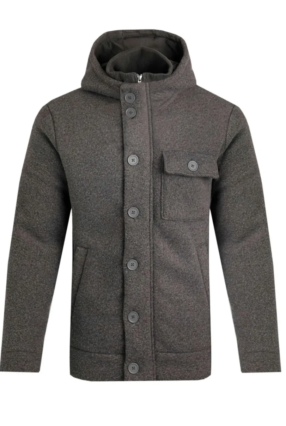 Weird Fish Fleece|Coats, Jackets And Gilets|Fairfield Button Front Fleece Jacket Dark Grey