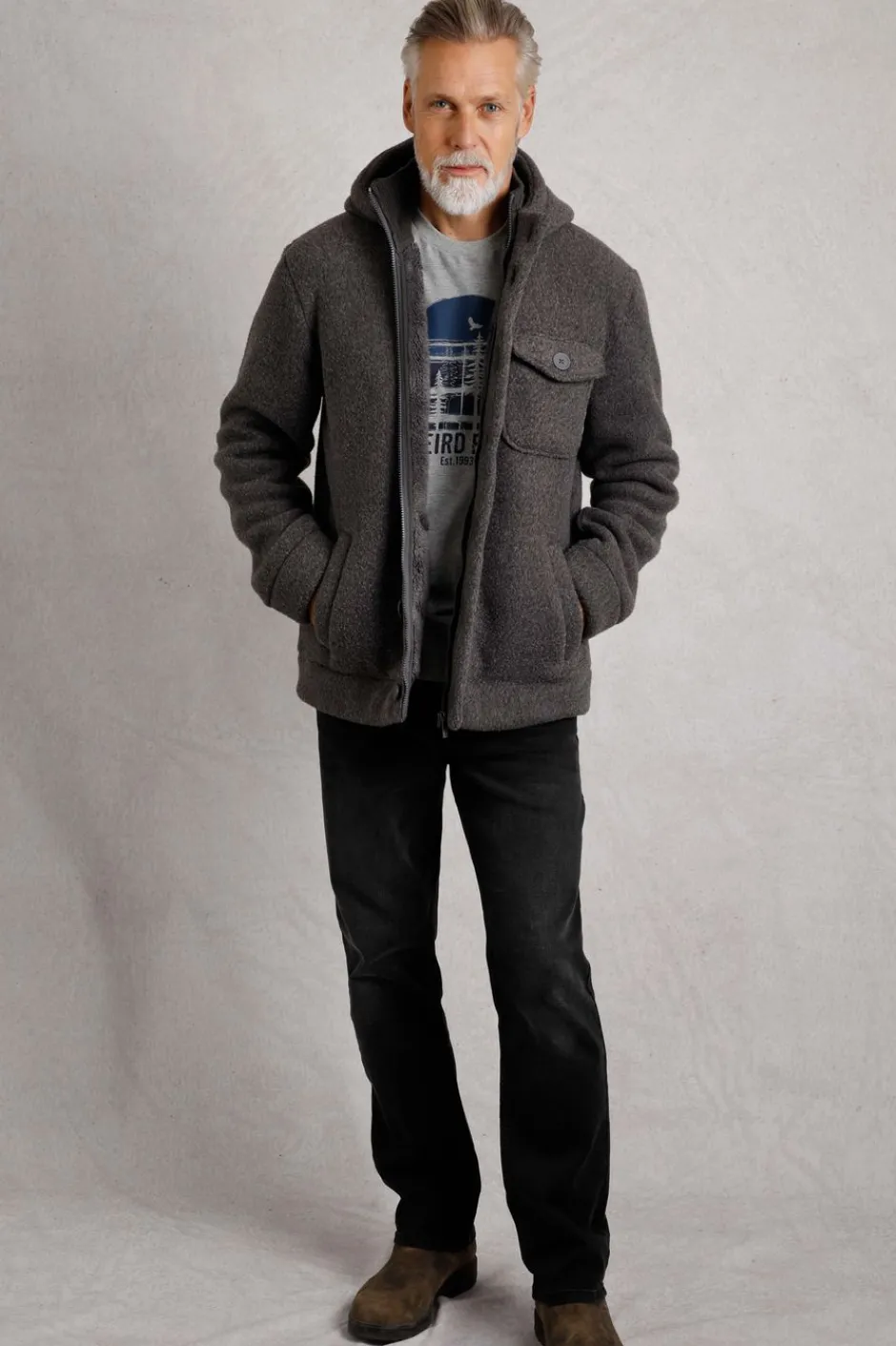 Weird Fish Fleece|Coats, Jackets And Gilets|Fairfield Button Front Fleece Jacket Dark Grey