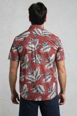 Weird Fish Shirts|Faraway Organic Cotton Printed Shirt Paprika