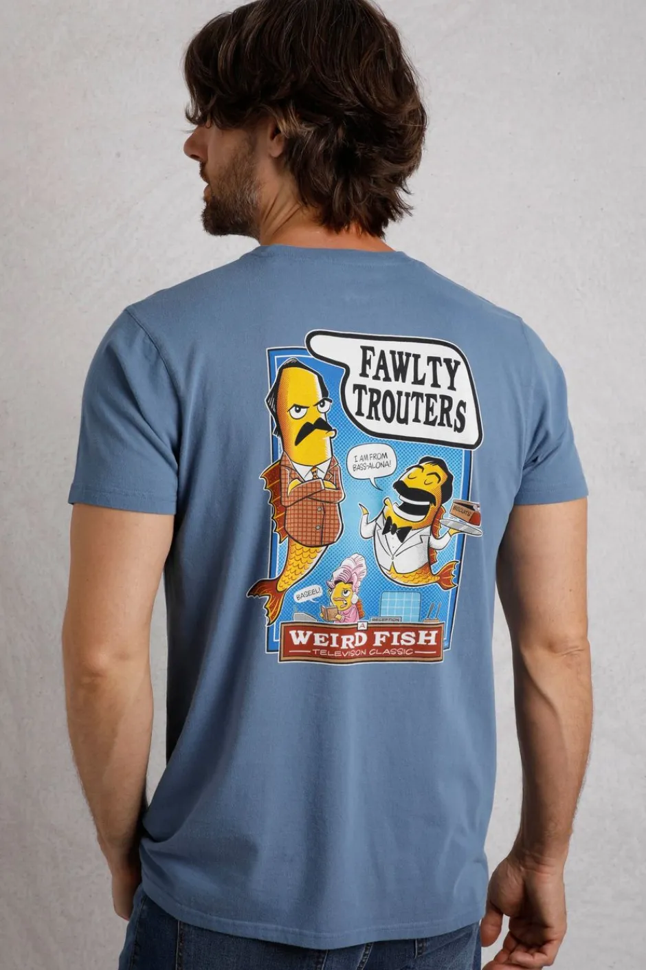 Weird Fish T-Shirts|Fawlty Trouters Artist T-Shirt Mid Blue