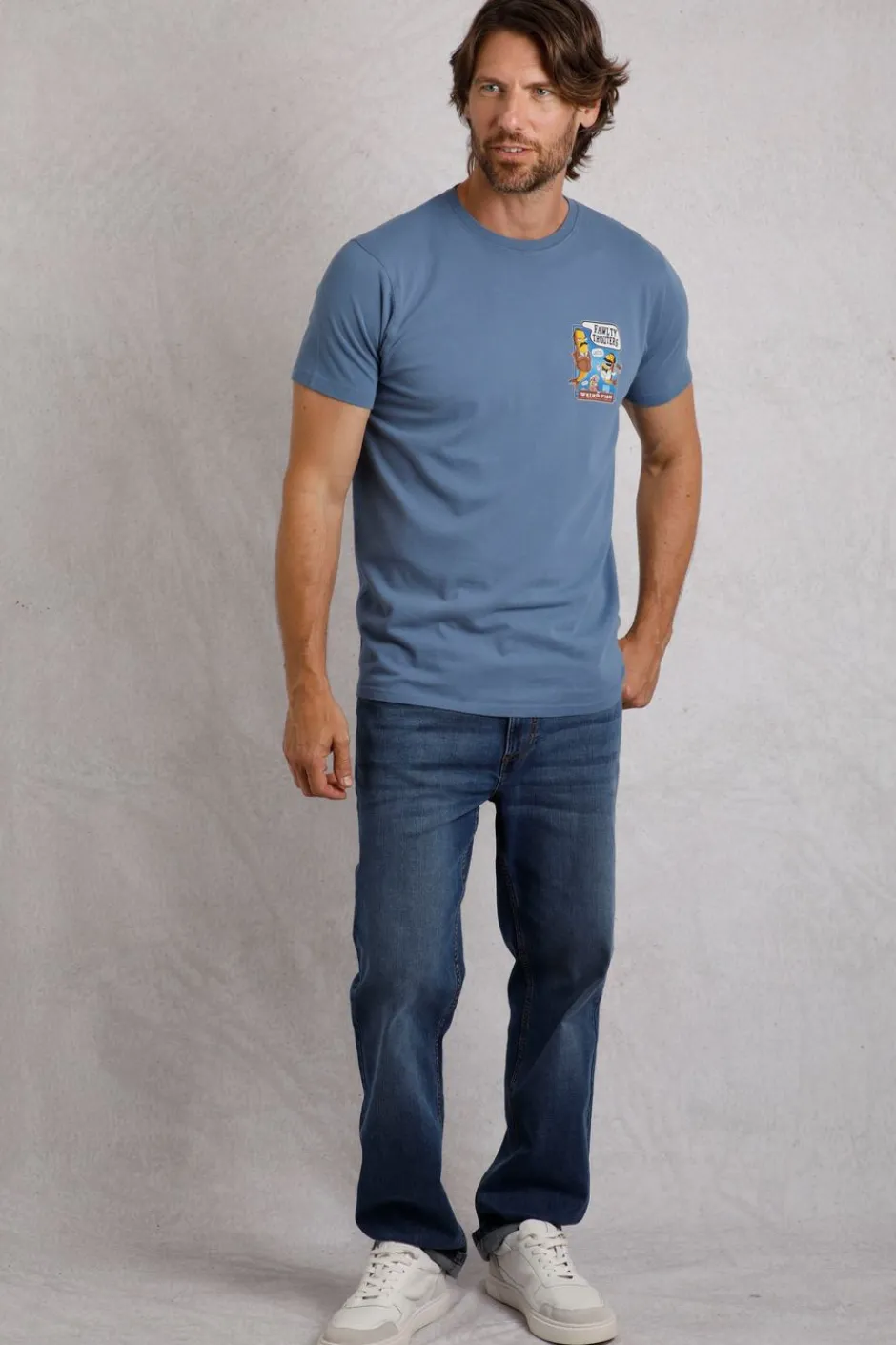 Weird Fish T-Shirts|Fawlty Trouters Artist T-Shirt Mid Blue