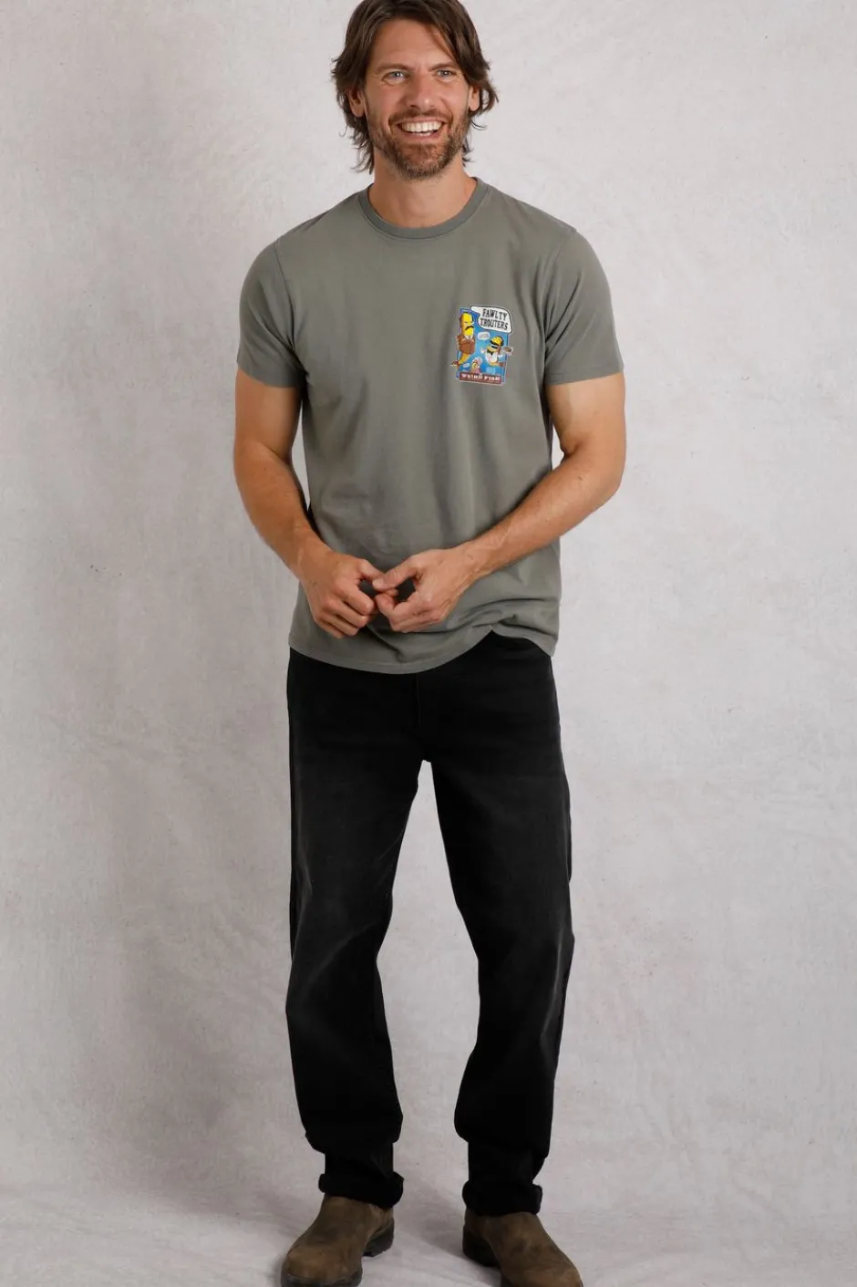 Weird Fish T-Shirts|Fawlty Trouters Artist T-Shirt Storm Grey