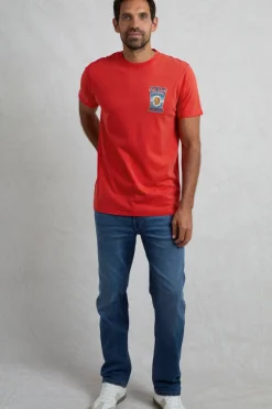 Weird Fish T-Shirts|Fin Hof Back Print Artist T-Shirt Retro Red