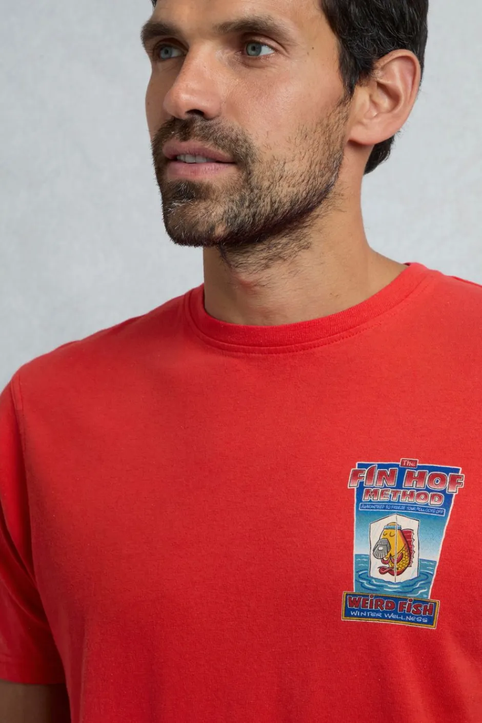 Weird Fish T-Shirts|Fin Hof Back Print Artist T-Shirt Retro Red