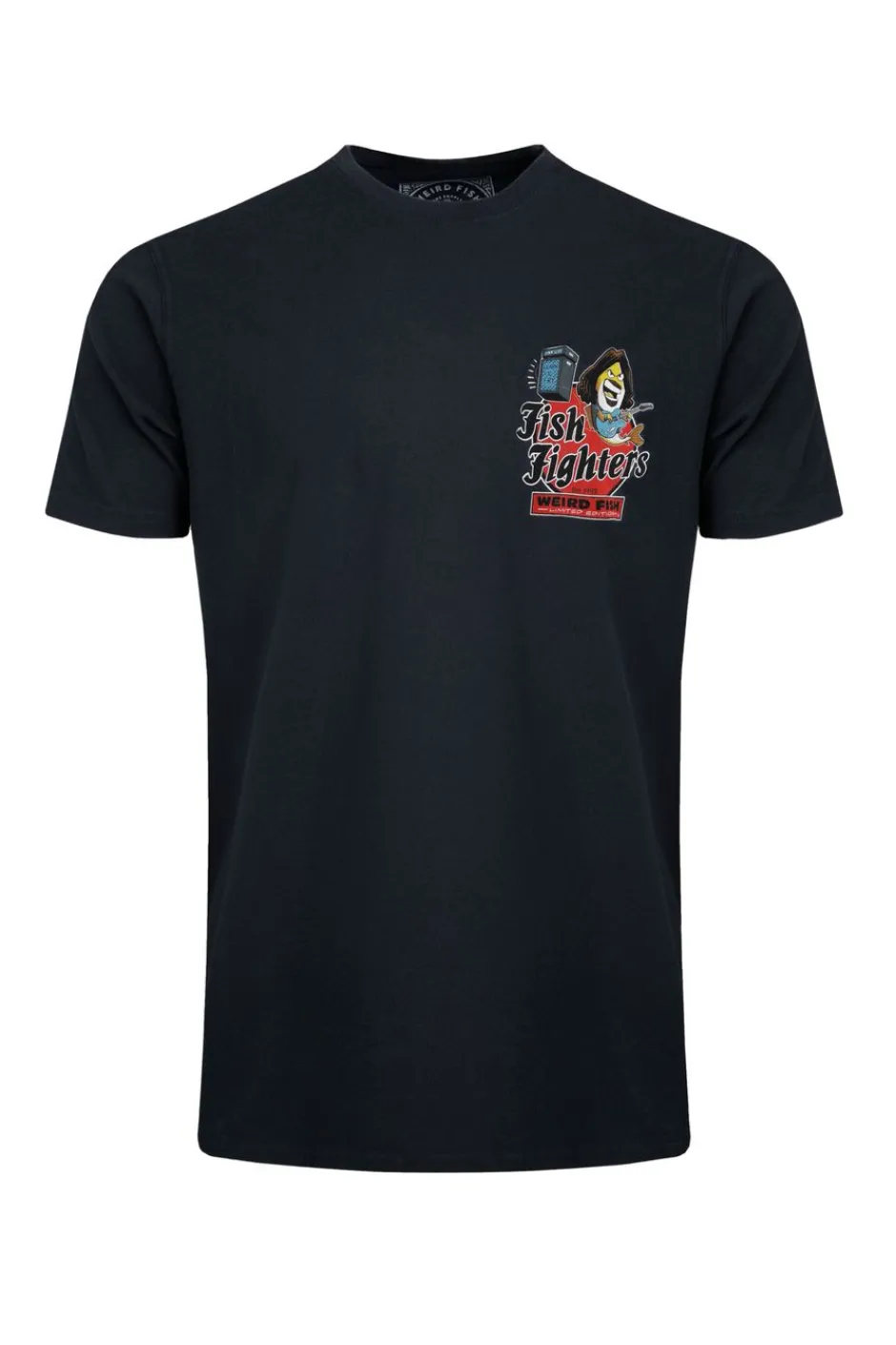 Weird Fish T-Shirts|Fish Fighters Back Print Artist T-Shirt Navy