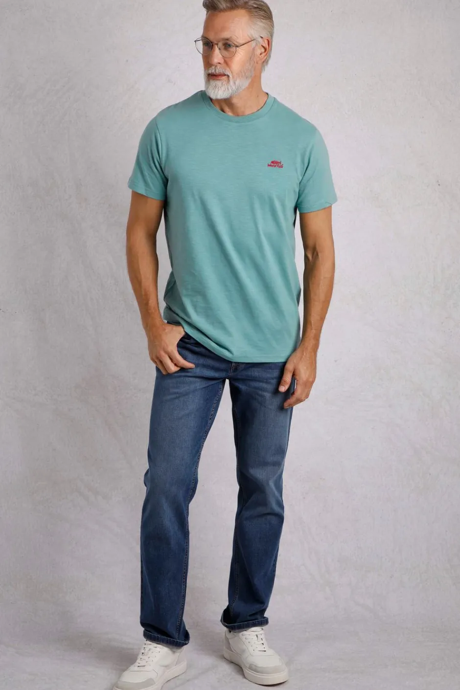 Weird Fish T-Shirts|Fished Organic Cotton Branded T-Shirt Mineral Blue