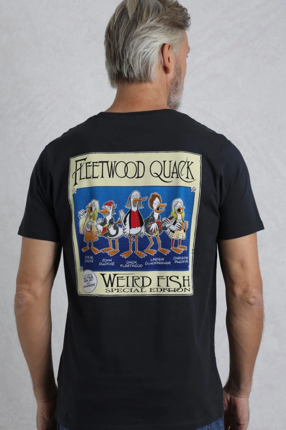 Weird Fish T-Shirts|Fleetwood Quack Back Print Artist T-Shirt Navy
