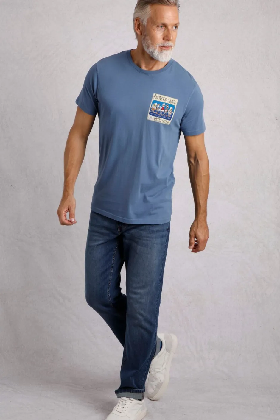 Weird Fish T-Shirts|Fleetwood Quack Back Print Artist T-Shirt Mid Blue
