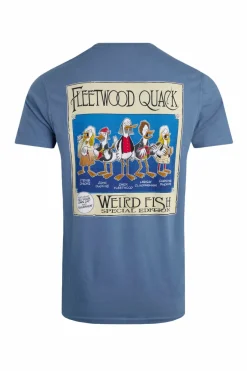 Weird Fish T-Shirts|Fleetwood Quack Back Print Artist T-Shirt Mid Blue