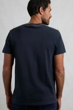 Weird Fish T-Shirts|Foothills Organic Cotton Front Print T-Shirt Navy