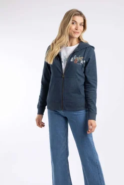 Weird Fish Sweatshirts & Hoodies|Franchises Dog Print Eco Graphic Full Zip Hoodie Navy