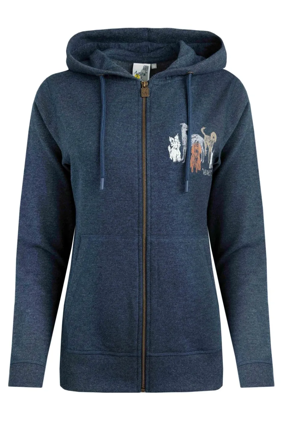 Weird Fish Sweatshirts & Hoodies|Franchises Dog Print Eco Graphic Full Zip Hoodie Navy