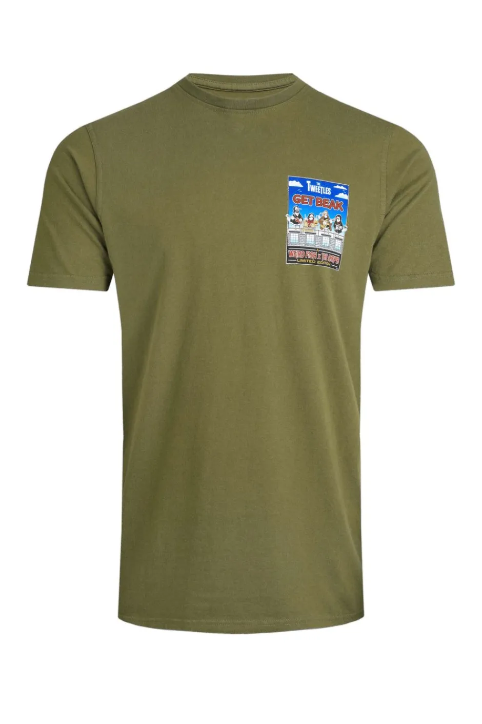 Weird Fish T-Shirts|Get Beak Back Print RSPB Collaboration Artist T-Shirt Olive Green